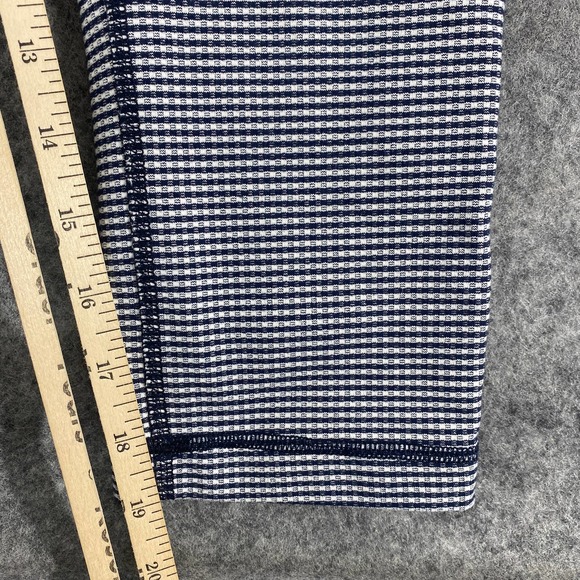 Lululemon Leggings 6 Wunder Under Crop Gingham Printed Navy Blue White Luon - Picture 11 of 15